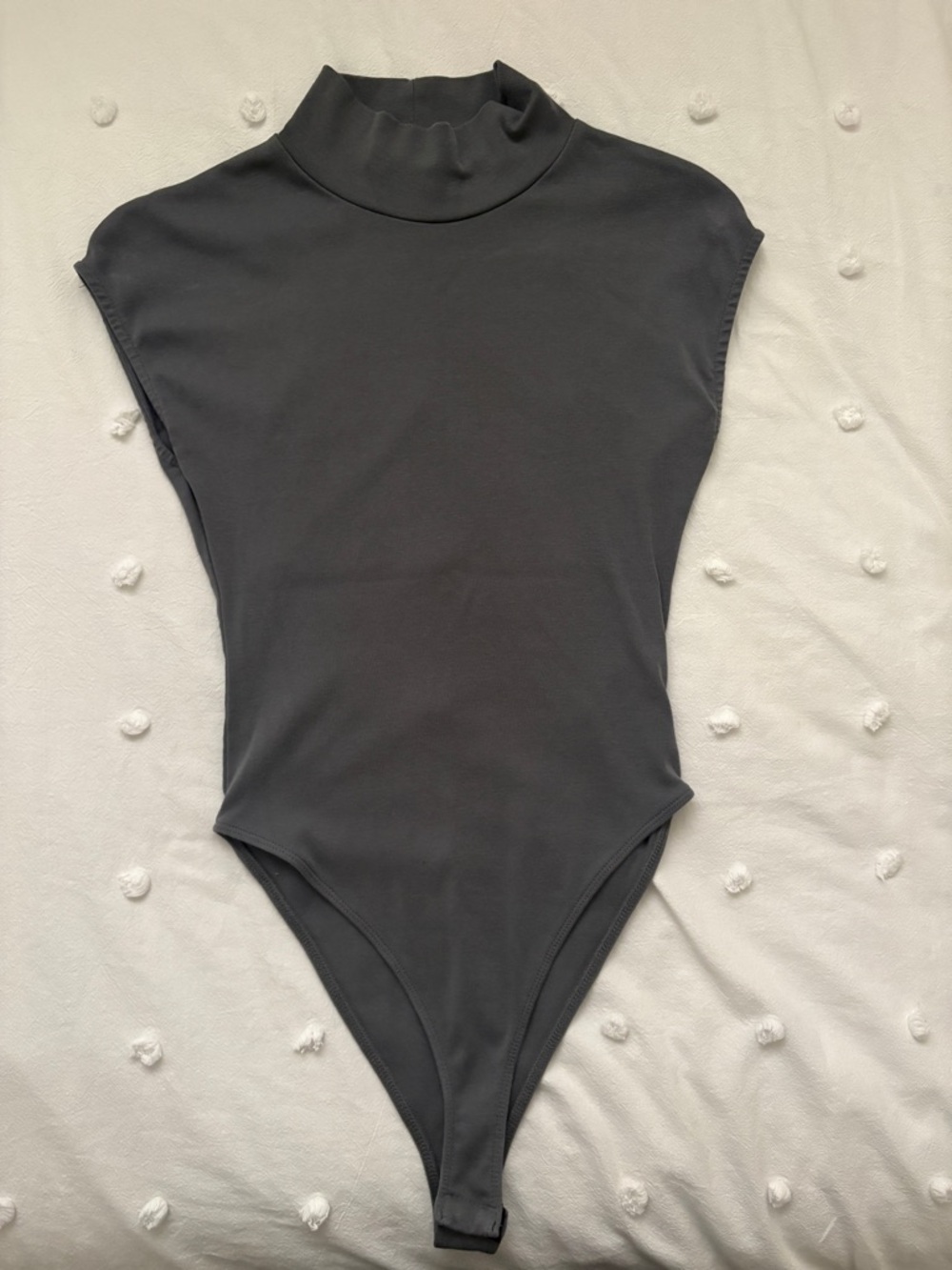 Zara Charcoal High-Neck Sleeveless Bodysuit